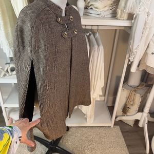 Mod Cloth size 3X brown & cream over coat, Gilet, wool